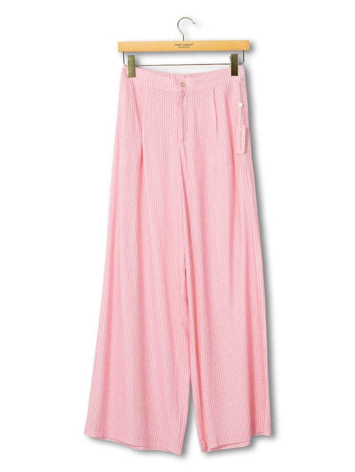 Wide Leg Pants - Blush Gingham by Simply Southern