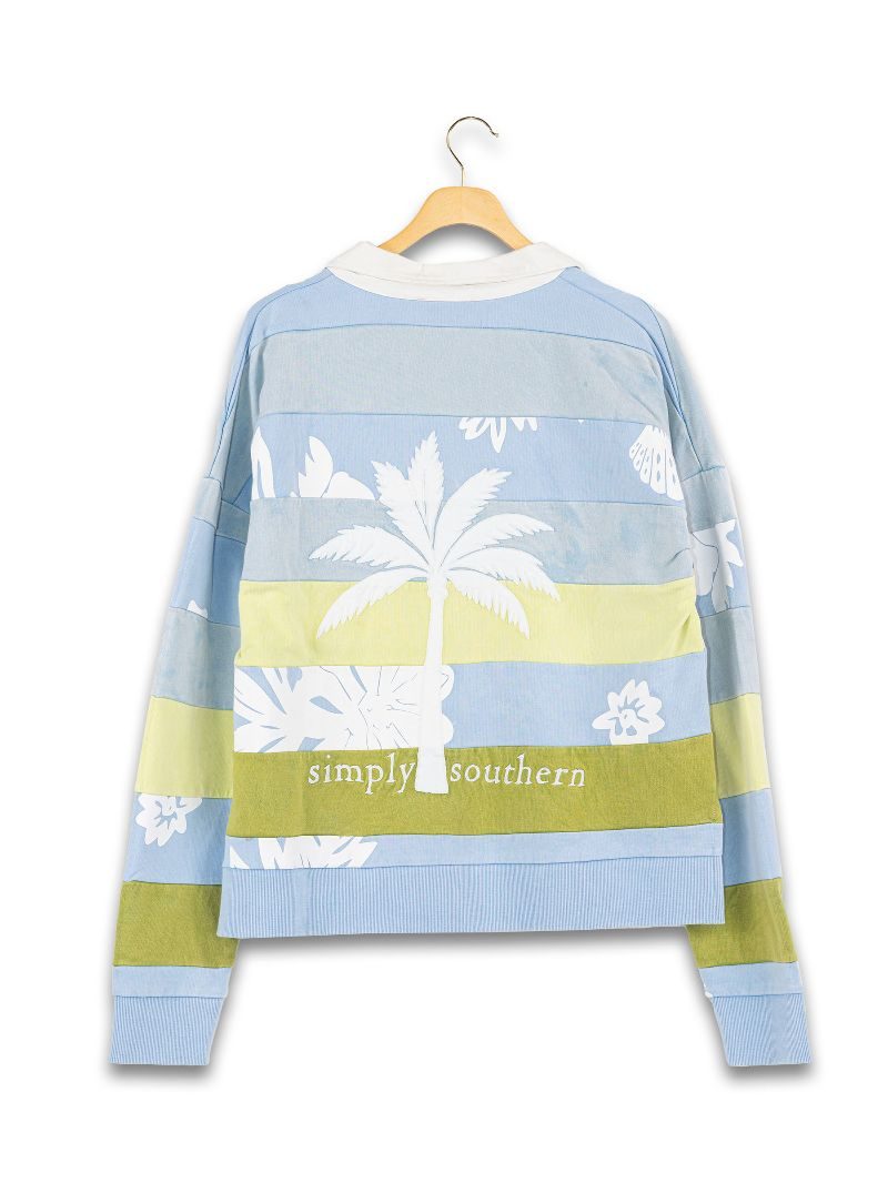 Palm Polo Pullover by Simply Southern