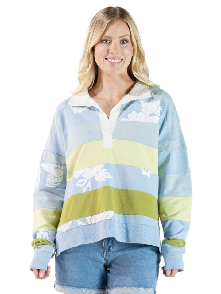 Palm Polo Pullover by Simply Southern