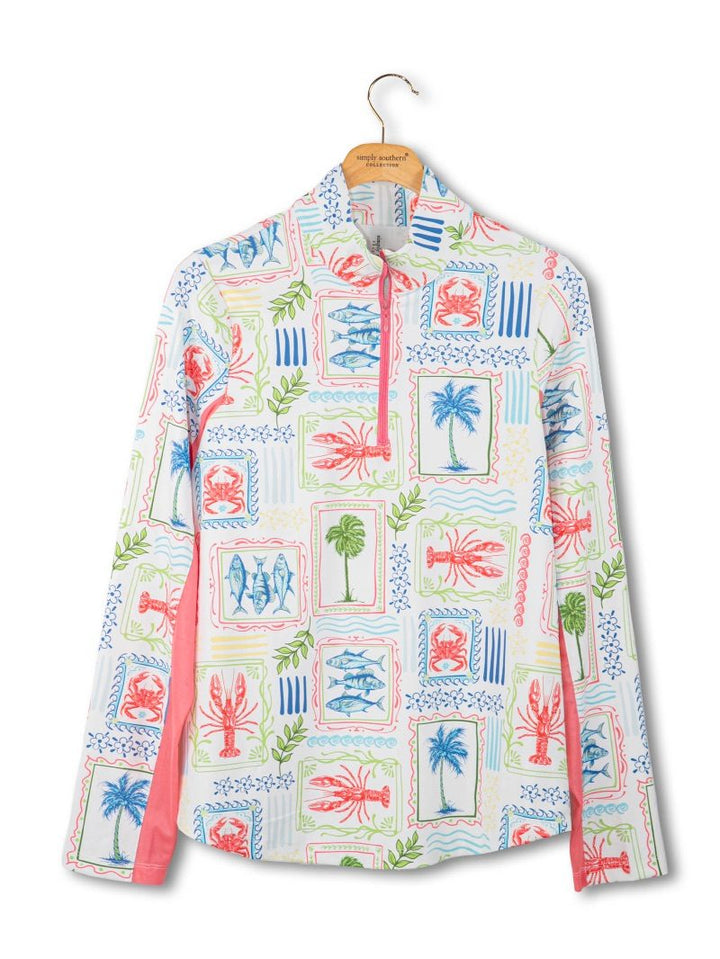 UPF Pullover Zip - Sea Patch by Simply Southern