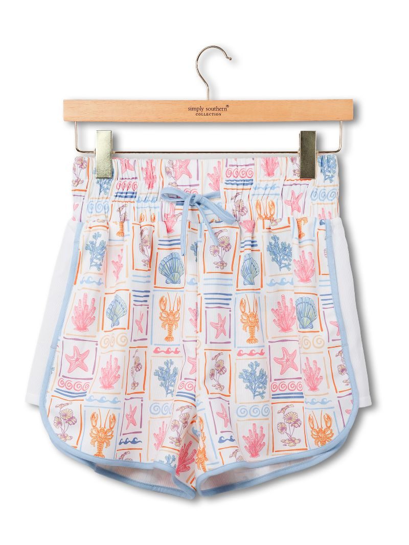 Printed Sport Shorts - Sea Patch by Simply Southern