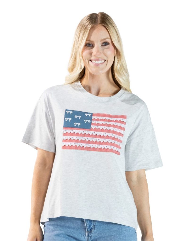 Applique USA Tee - Bow Flag by Simply Southern