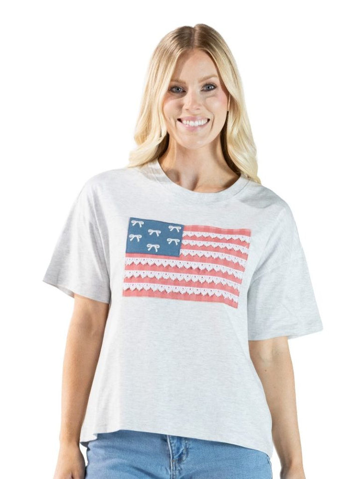 Applique USA Tee - Bow Flag by Simply Southern