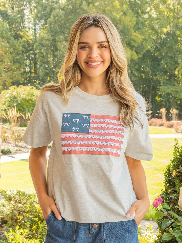 Applique USA Tee - Bow Flag by Simply Southern
