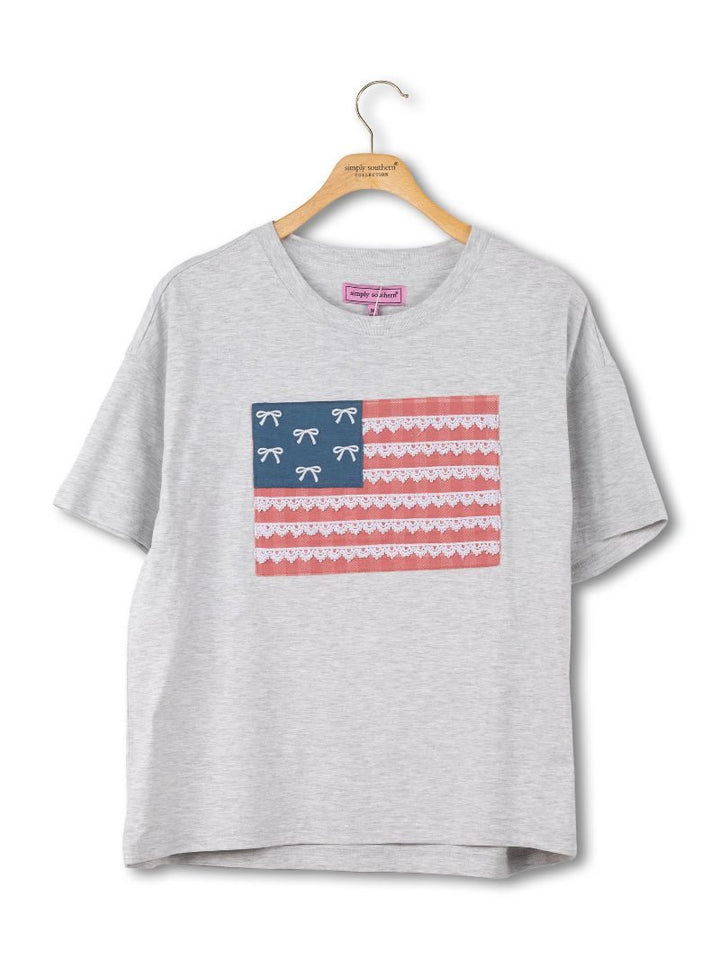 Applique USA Tee - Bow Flag by Simply Southern