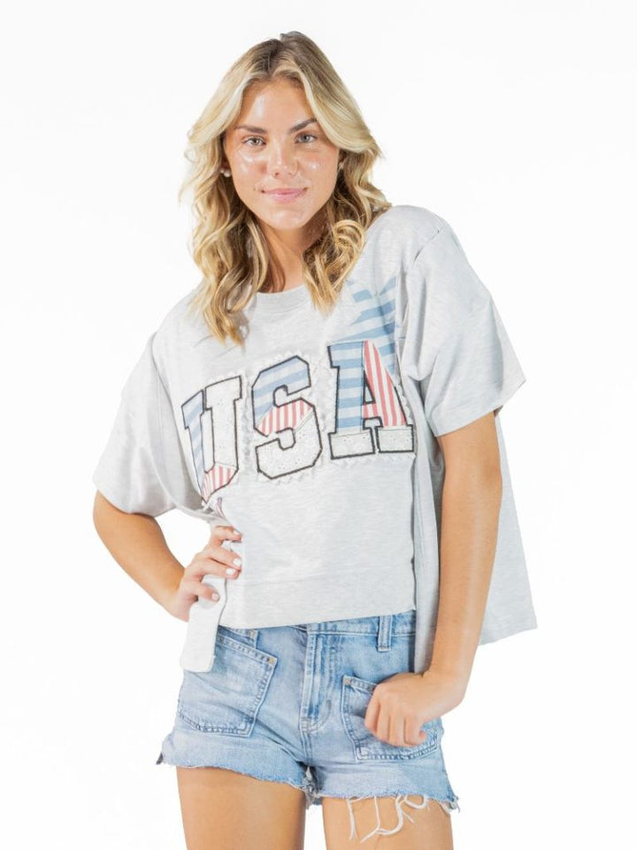 Patchwork USA Tee by Simply Southern