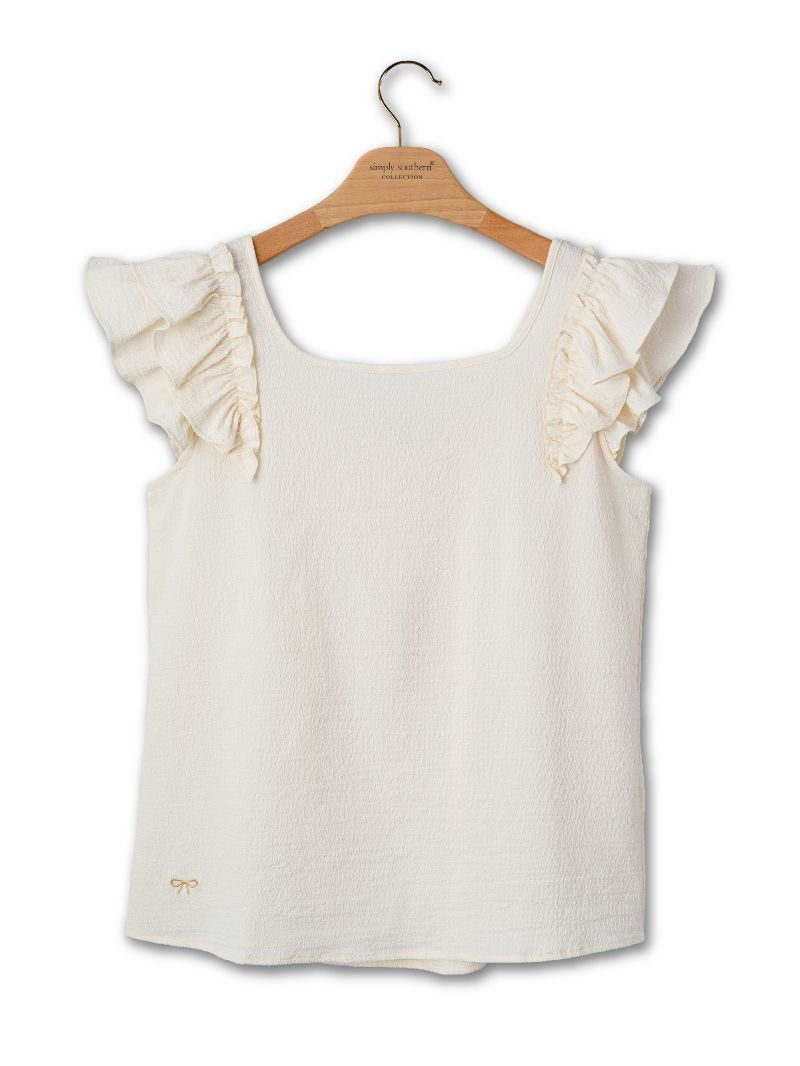 Coquette Top - Cream by Simply Southern