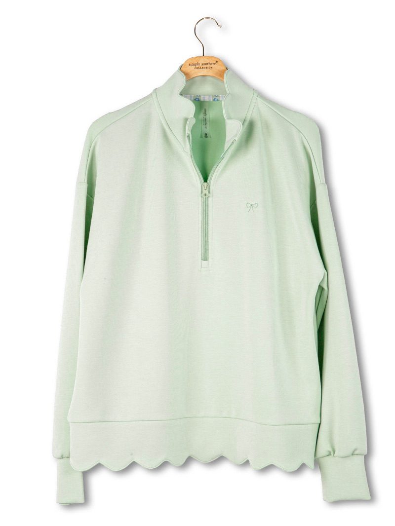 Scalloped Pullover Top - Sage by Simply Southern