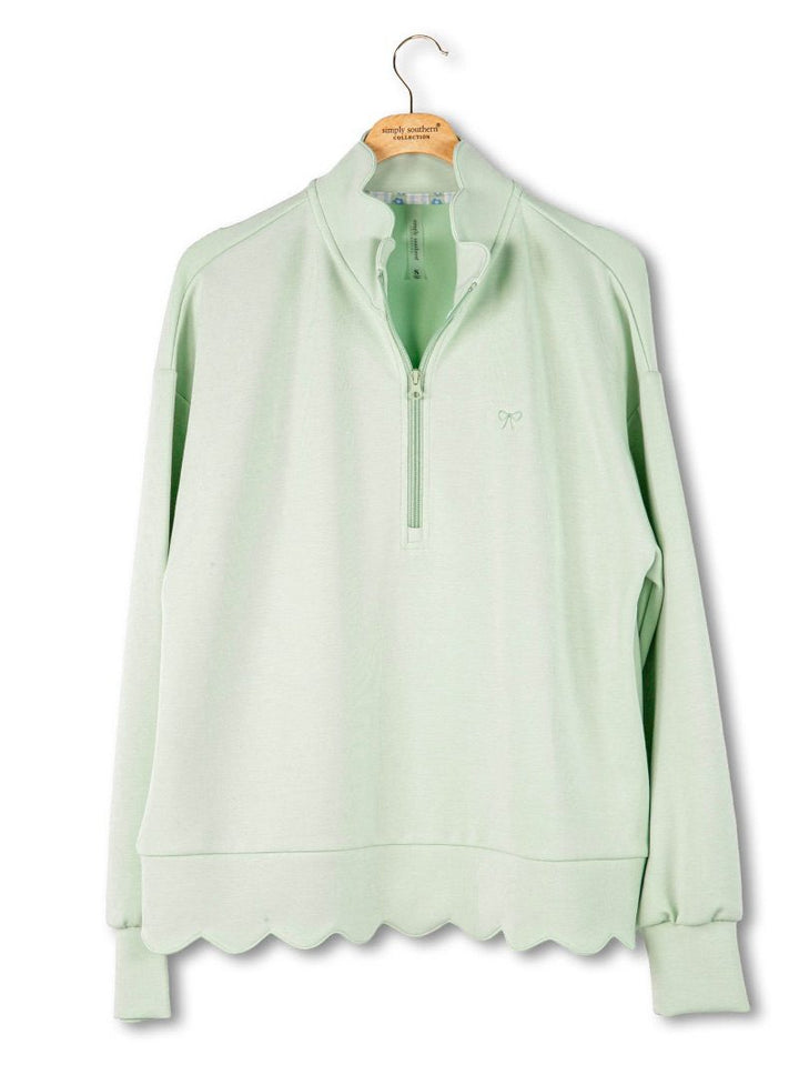 Scalloped Pullover Top - Sage by Simply Southern