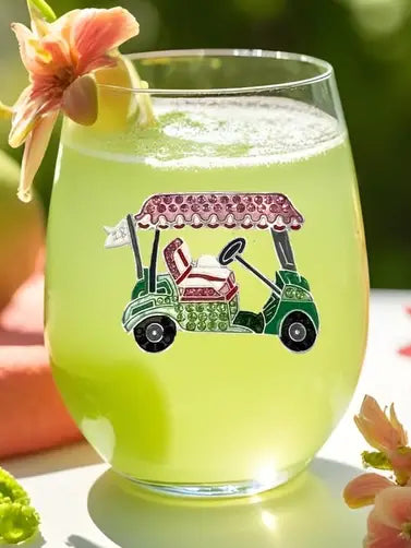 JUNE PREORDER: Golf Cart Stemless by the Queens Jewels (Ships in 2-3 Weeks)