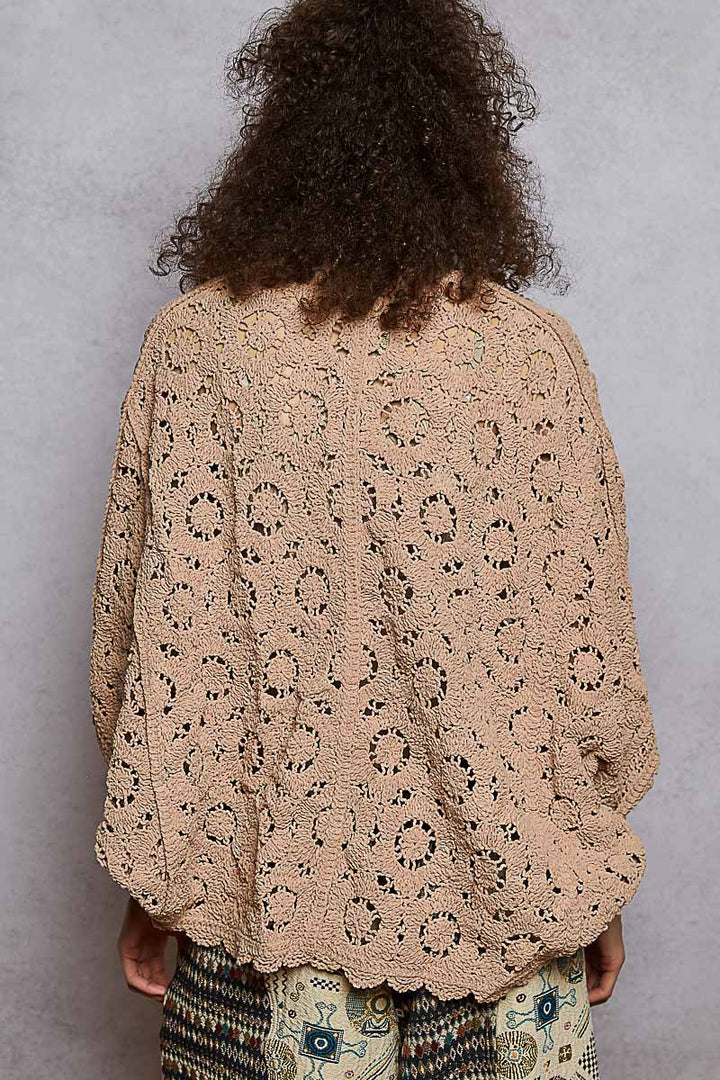 Floral Batwing Cardigan - Latte by POL