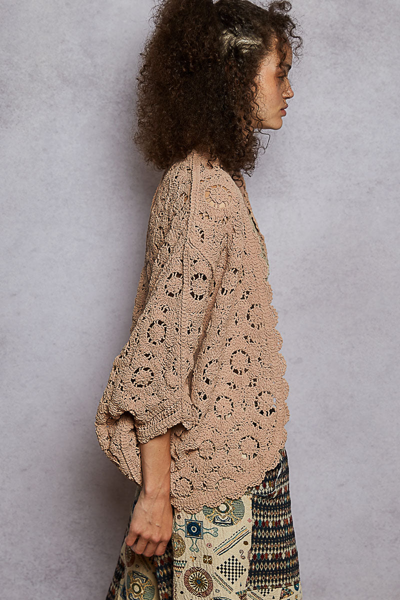 Floral Batwing Cardigan - Latte by POL