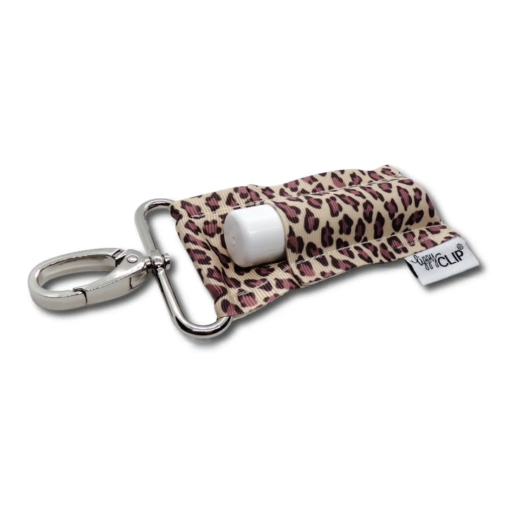Tan Leopard LippyClip® KISS Lip Balm Holder
