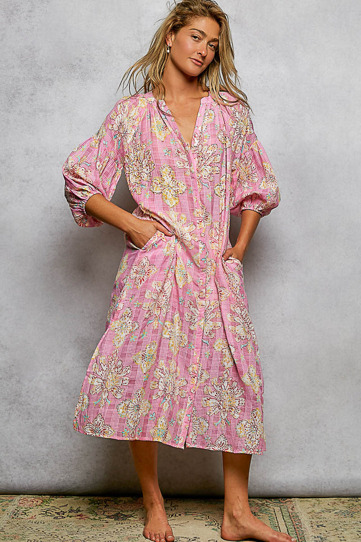 Checkered Floral Midi by POL