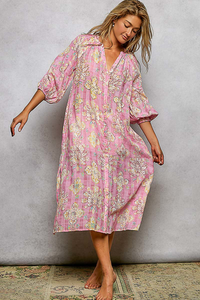 Checkered Floral Midi by POL