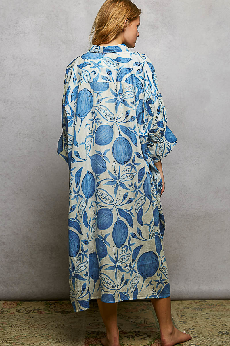 Blue Citron Shirtdress by POL