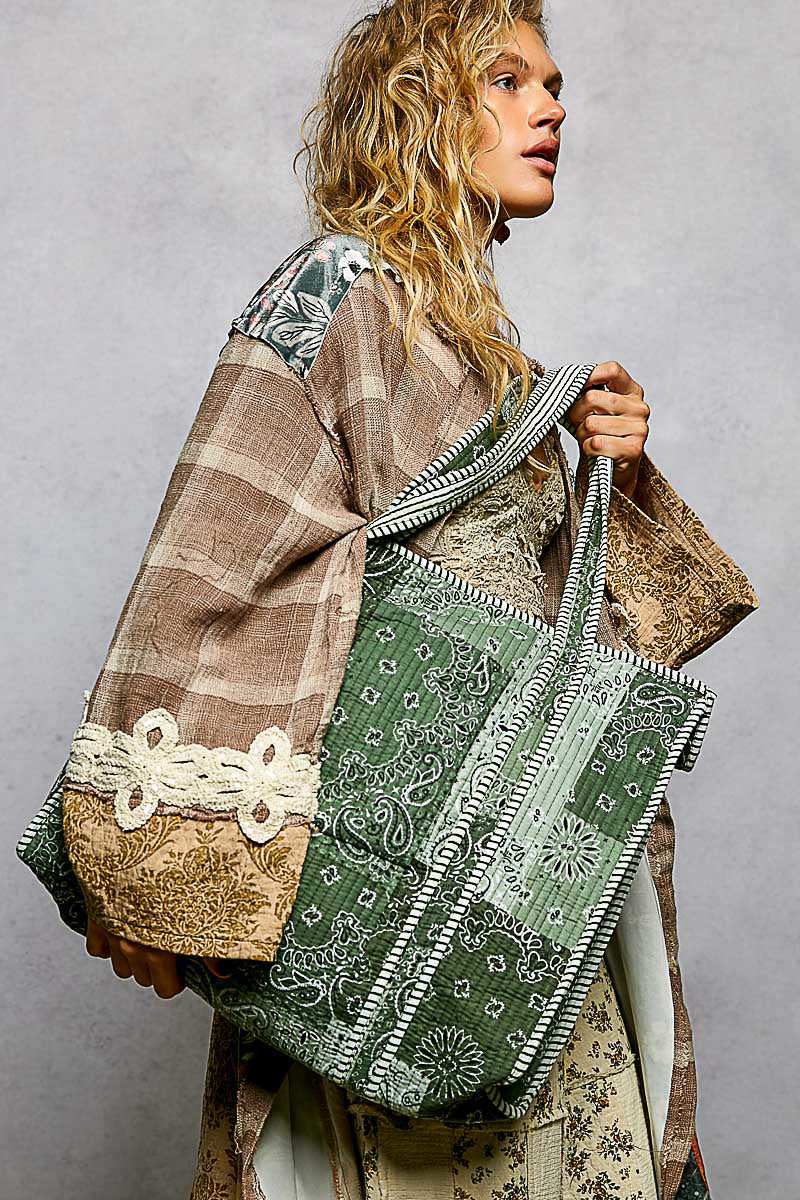 JAN ARRAY: Quilted Tote by POL - Choice of Print (Ships in April)