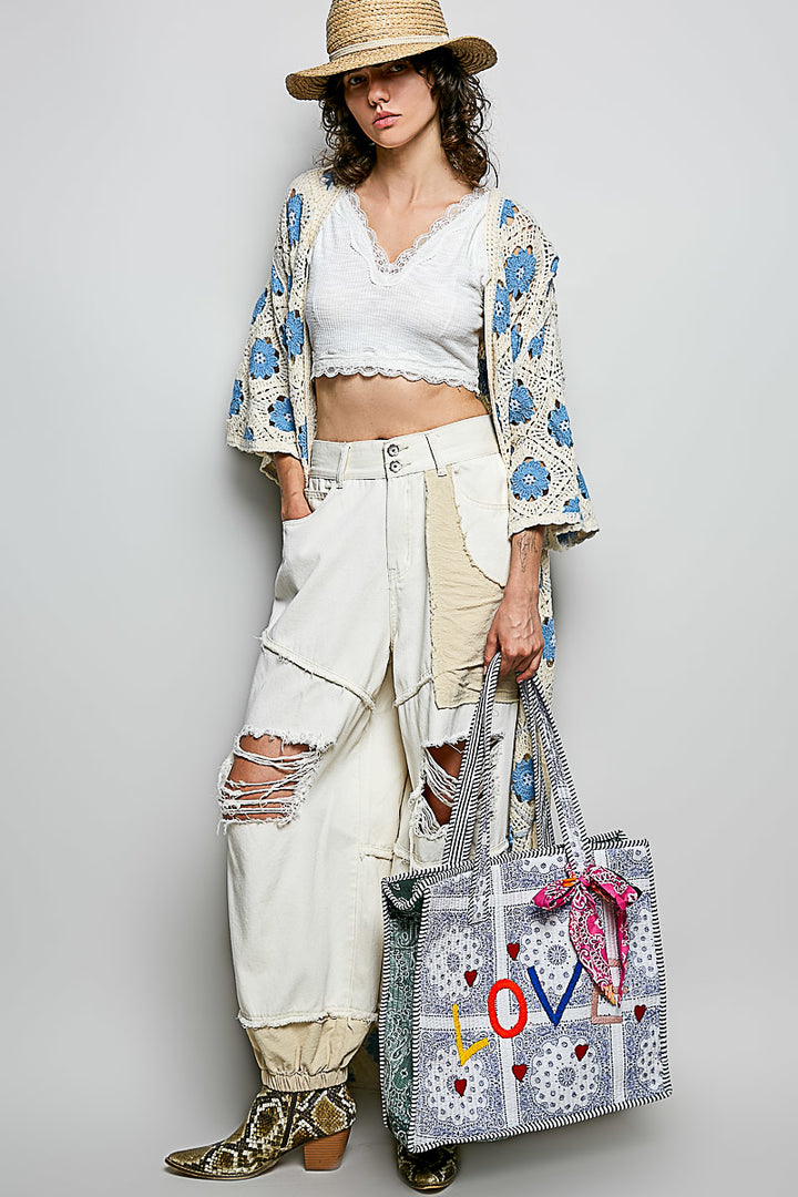 'Love' Quilted Tote Bag by POL