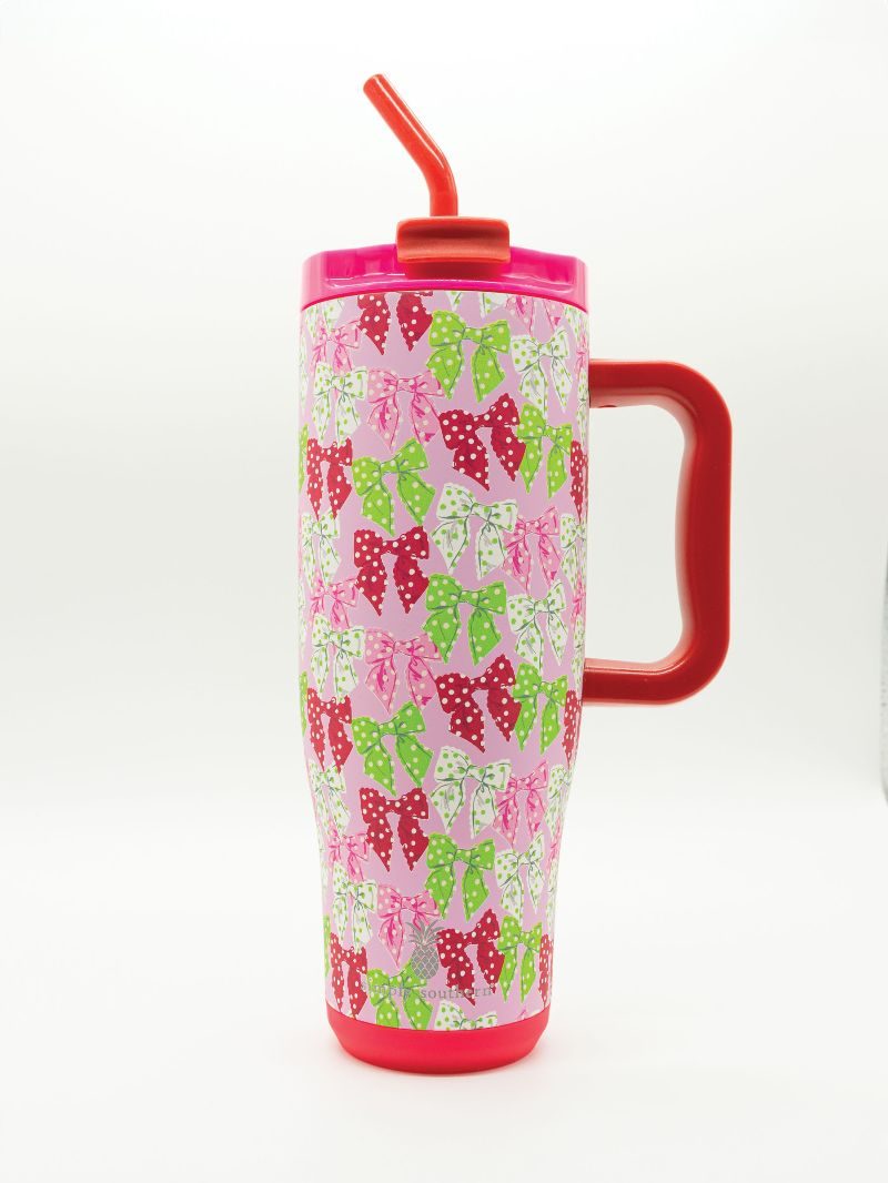 Dotted Bows 40 oz Holiday Tumbler by Simply Southern