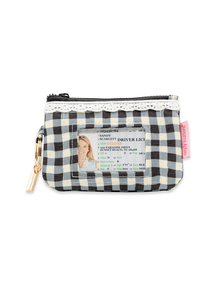 Lace ID Wallet - Black Gingham by Simply Southern