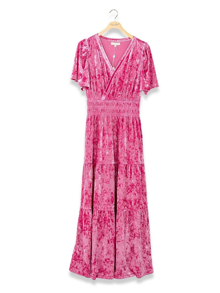 JUNE MARKET: Elma Velvet Dress - Pink by Simply Southern (Ships Late July)
