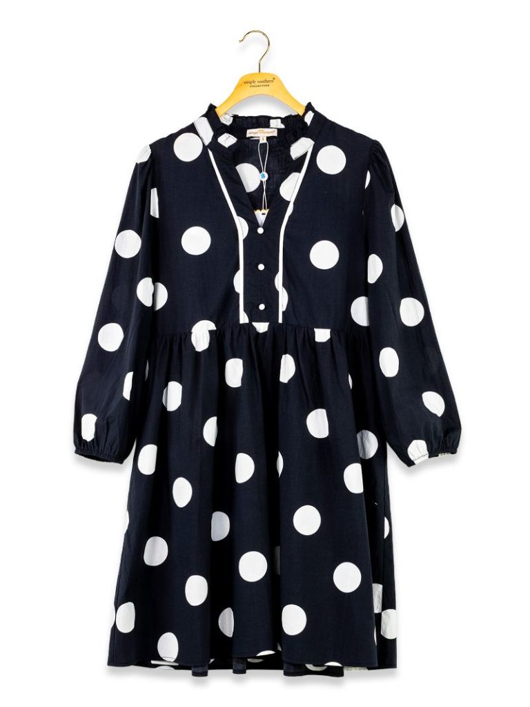 JUNE MARKET: Willow Dress - Polka Dot Black by Simply Southern (Ships Late September)