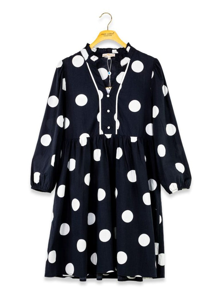 JUNE MARKET: Willow Dress - Polka Dot Black by Simply Southern (Ships Late September)