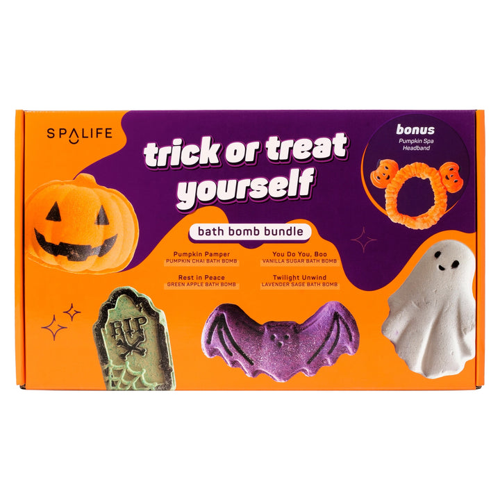 Halloween Bath Bombs + Pumpkin Headband Bundle