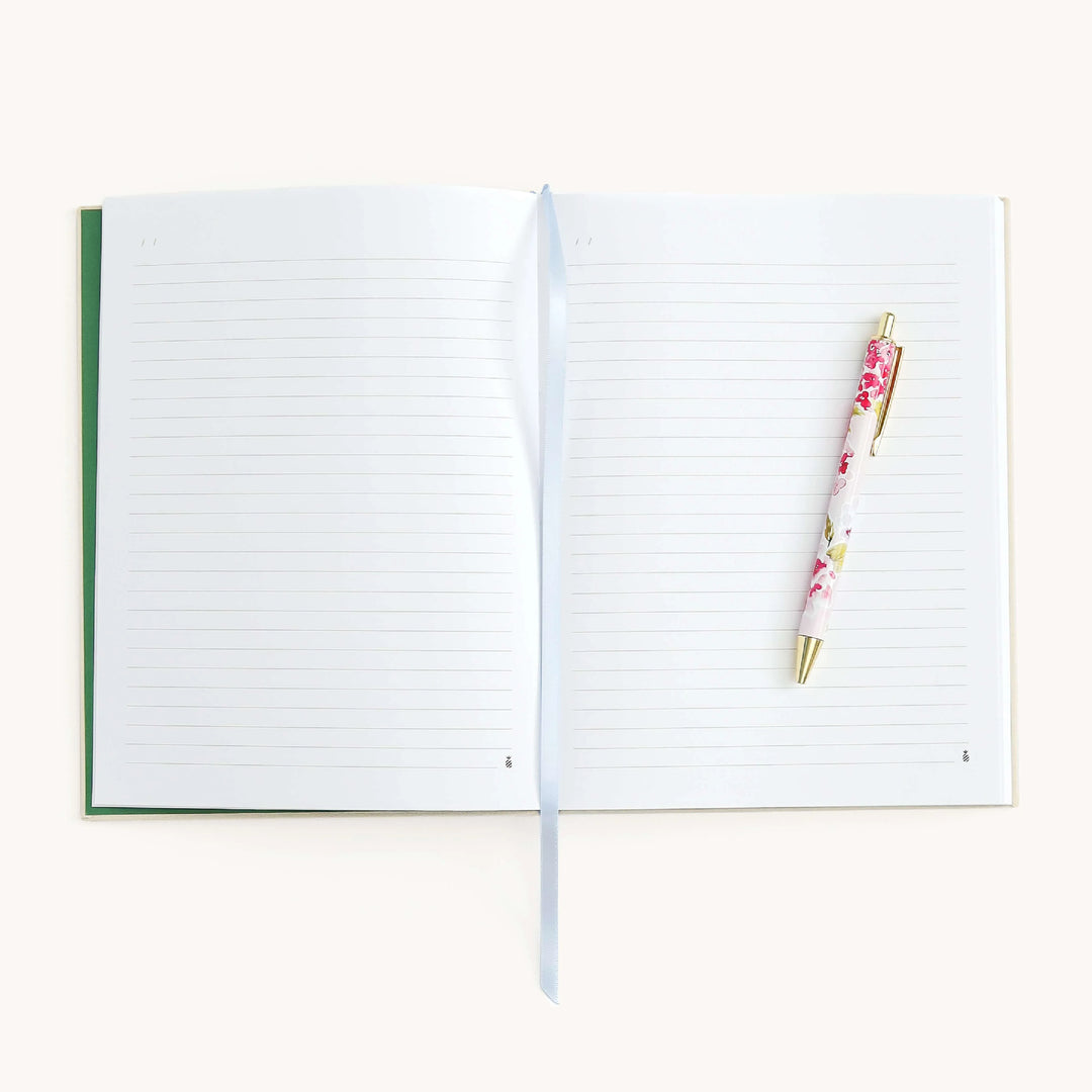 Embroidered Pineapple Crest Linen Journal by Emily Ley