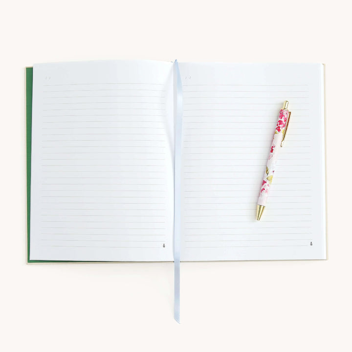 Embroidered Pineapple Crest Linen Journal by Emily Ley