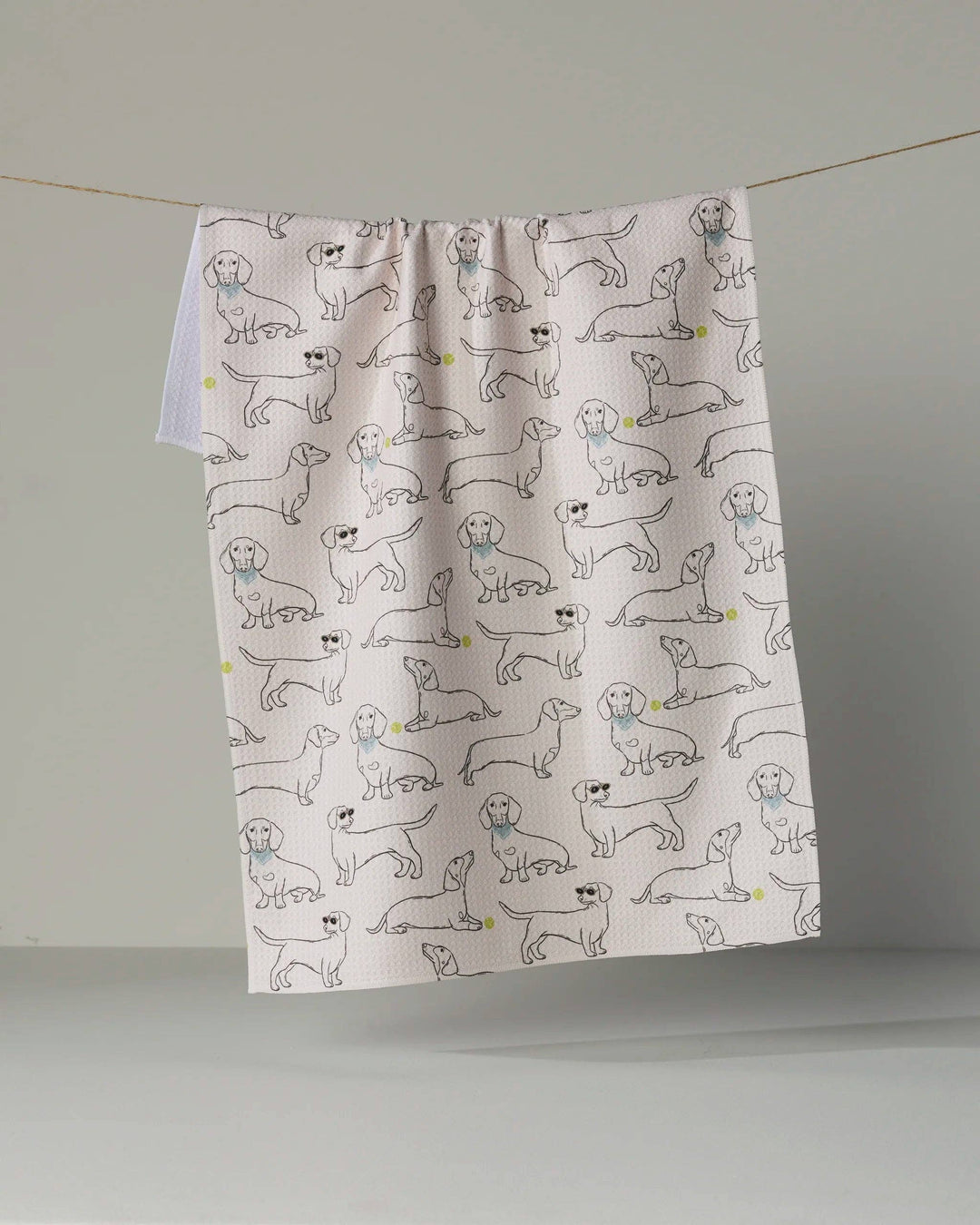 Doxie Pals Tea Towel - Storm by Geometry
