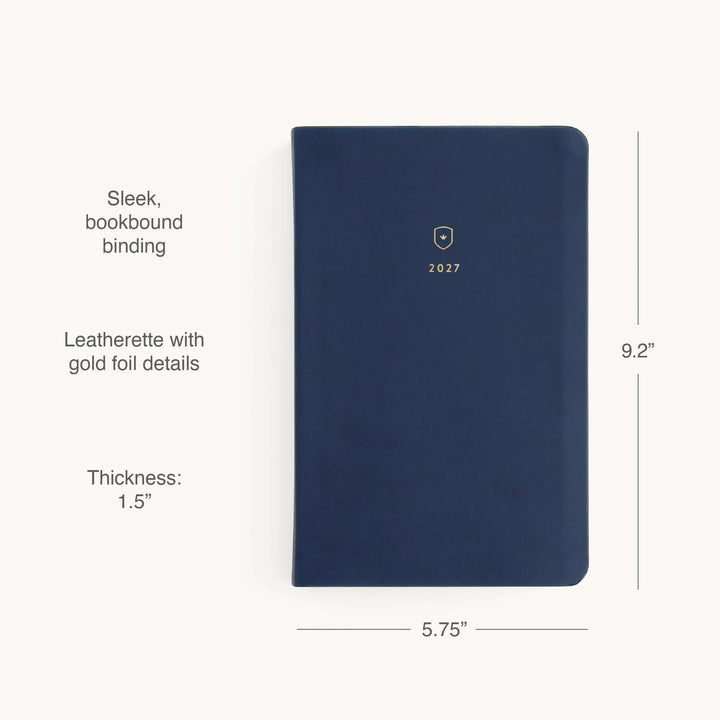 Navy 2027 Bookbound Daily Dapperdesk Planner by Emily Ley