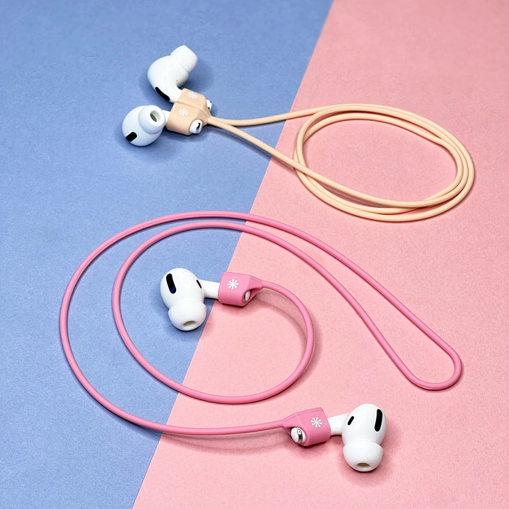 Pod Squad Set of 2 Earbud Tethers - Pink/Natural