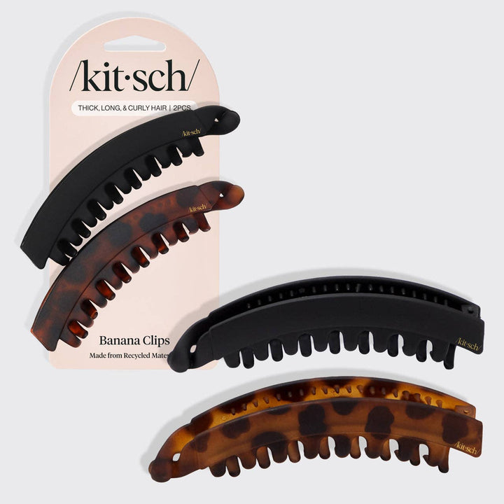 Banana Clip Set - Black & Tortoise