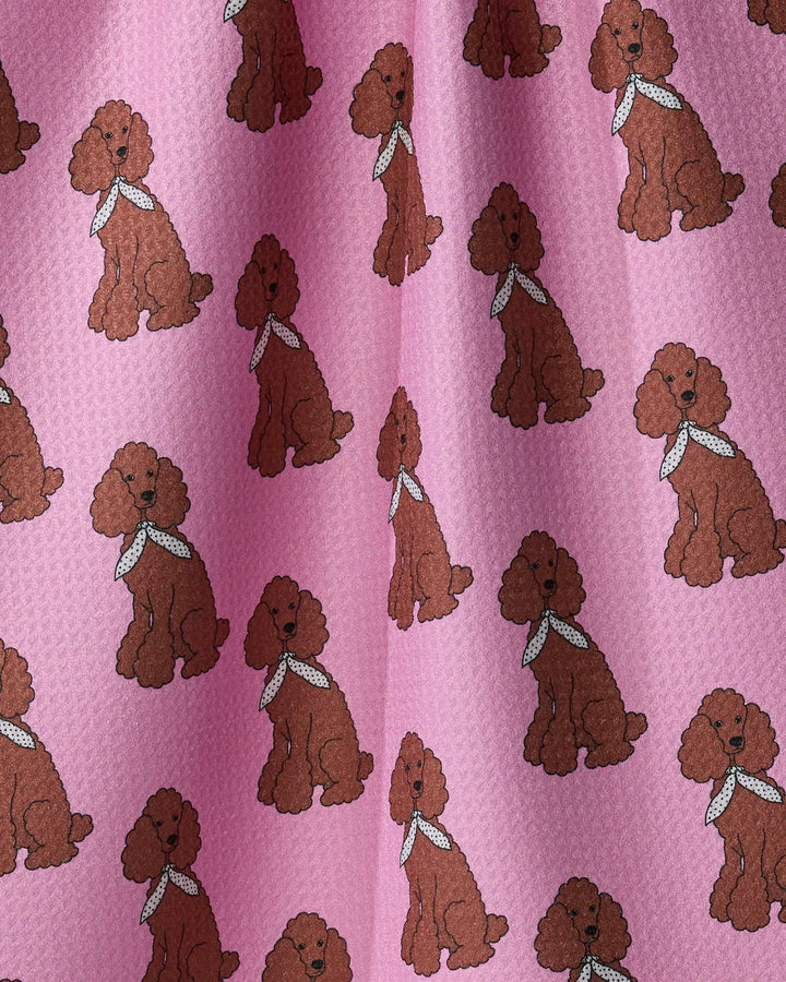 Poodle Parade Tea Towel - Brown by Geometry