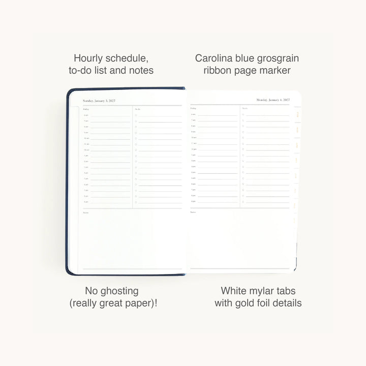 Navy 2027 Bookbound Daily Dapperdesk Planner by Emily Ley