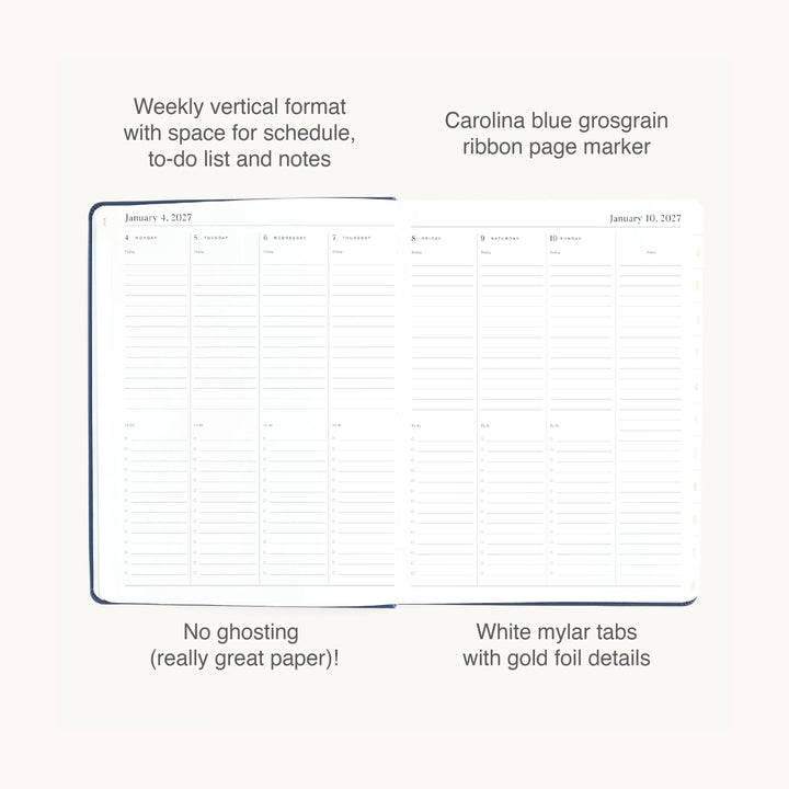 Navy 2027 Bookbound Weekly Dapperdesk Planner by Emily Ley