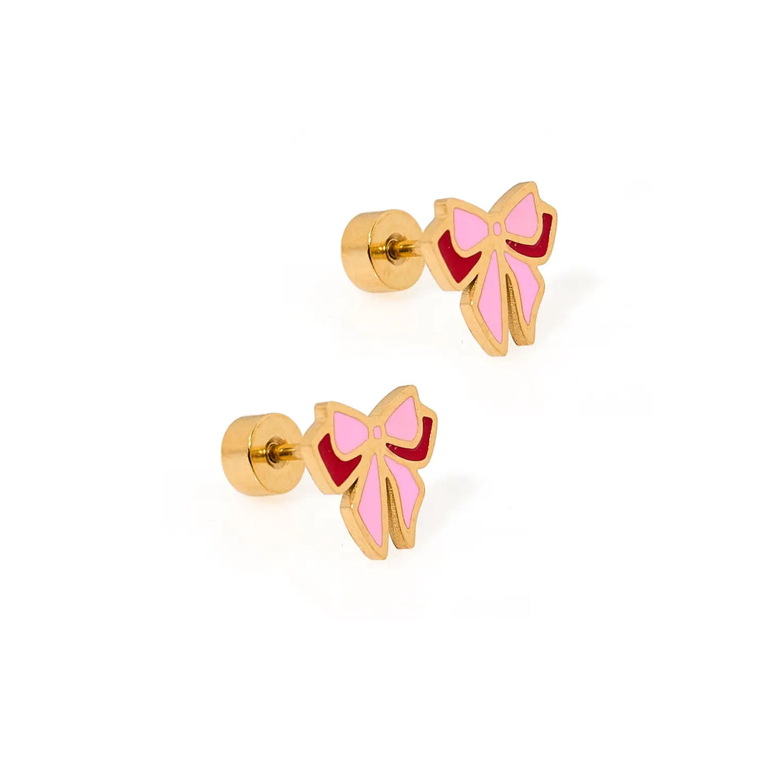 Screwback Stud Earrings - Collins Bow By Linny Co