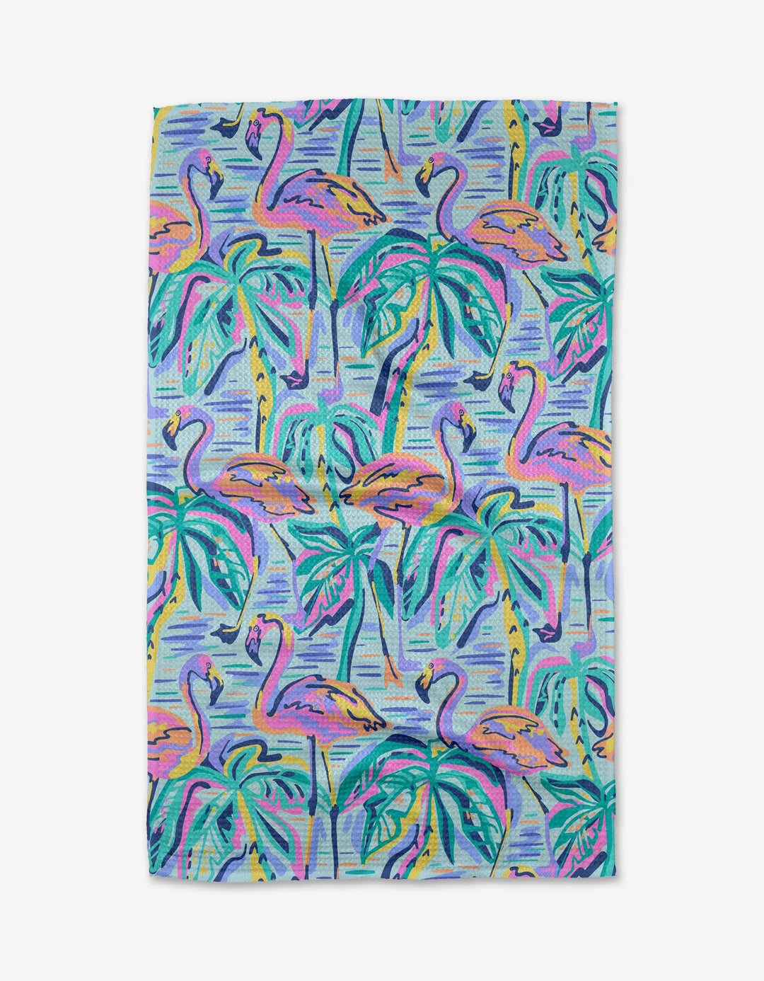 Pink Flamingo Tea Towel by Geometry