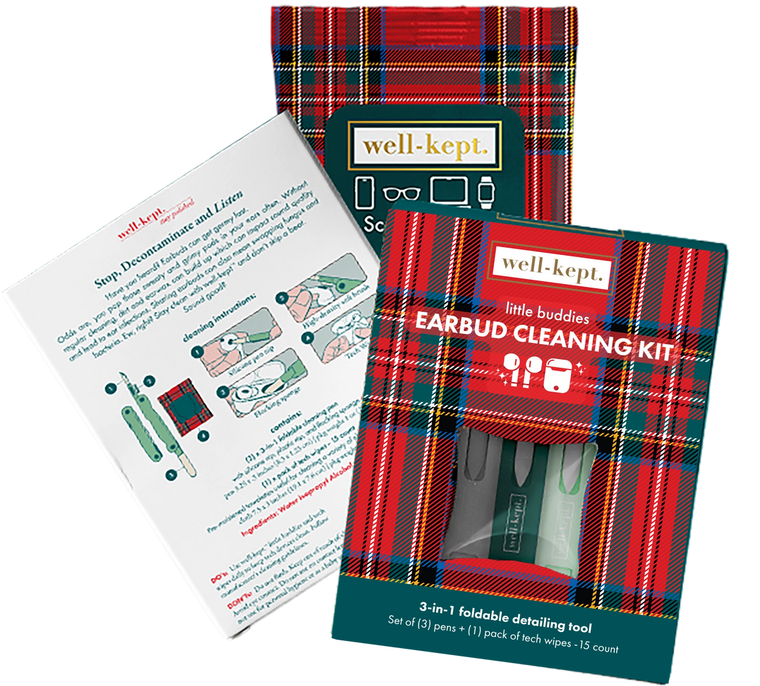 Little Buddies Earbud Cleaning Kit - Royal Stewart by Well-Kept