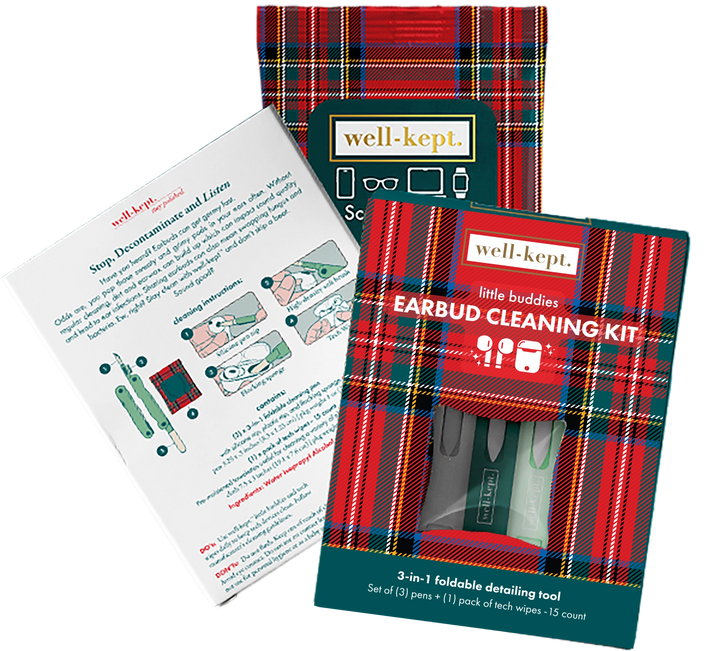 Little Buddies Earbud Cleaning Kit - Royal Stewart by Well-Kept