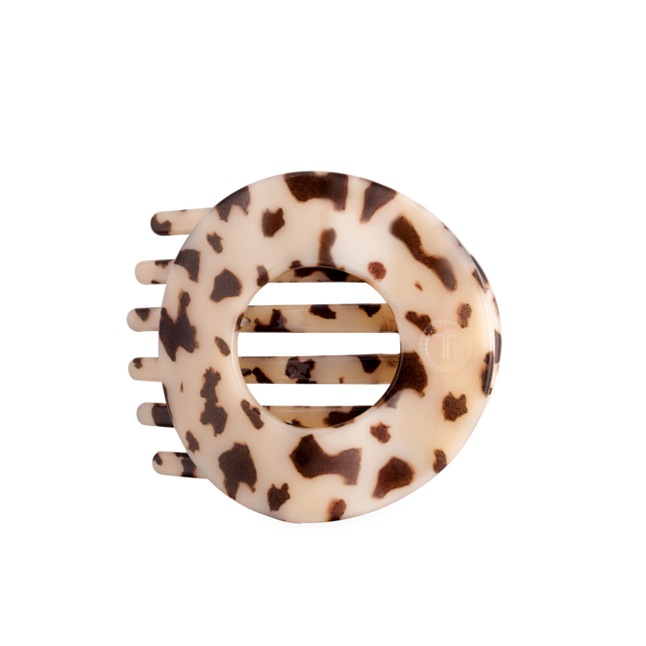 Large Teleties Flat Open Circle Clip - Blonde Tortoise (Ships Next Week)