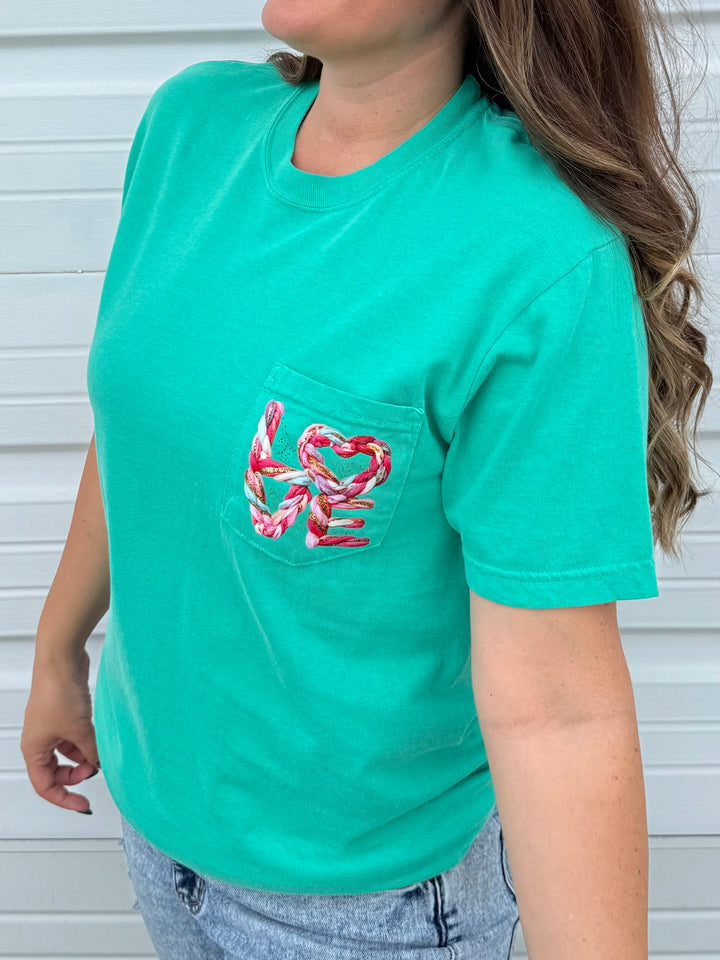 by PrepO: Yarn-Style LOVE Pocket Graphic Tee (Ships in 2-3 Weeks)