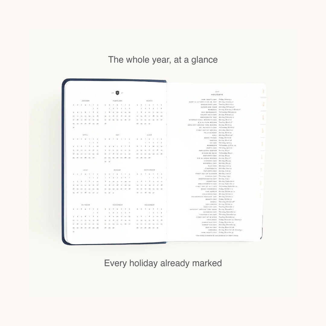 Navy 2027 Bookbound Daily Dapperdesk Planner by Emily Ley