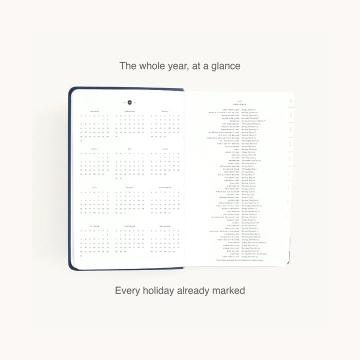 Navy 2027 Bookbound Daily Dapperdesk Planner by Emily Ley