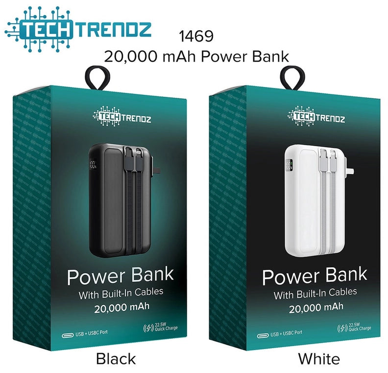 20,000 Mah Power Bank - Black by Tech Trendz