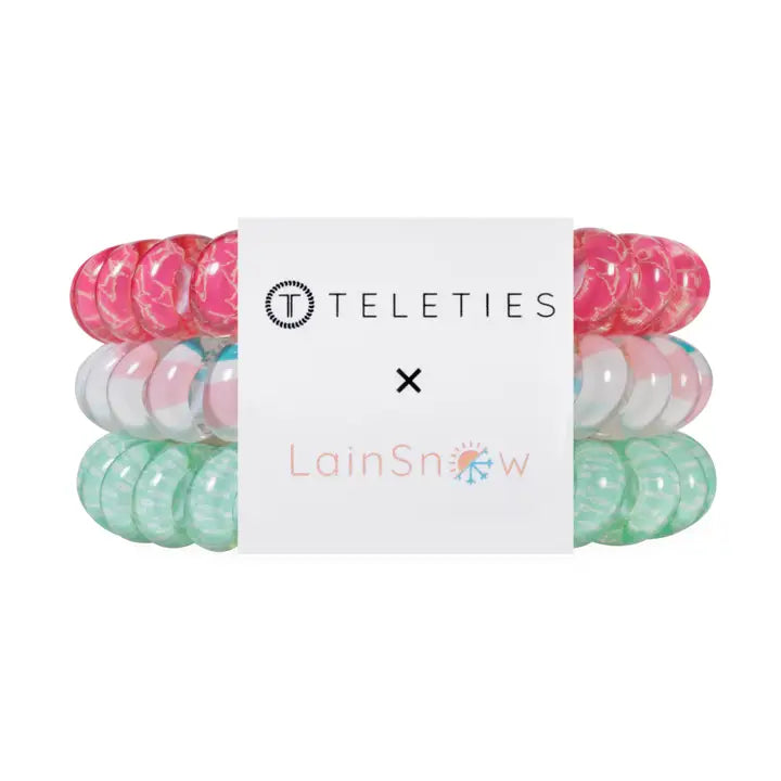 Teleties Hair Tie - Large Band Pack of 3 - Lain Snow Fin-Tastic (Ships Next Week)