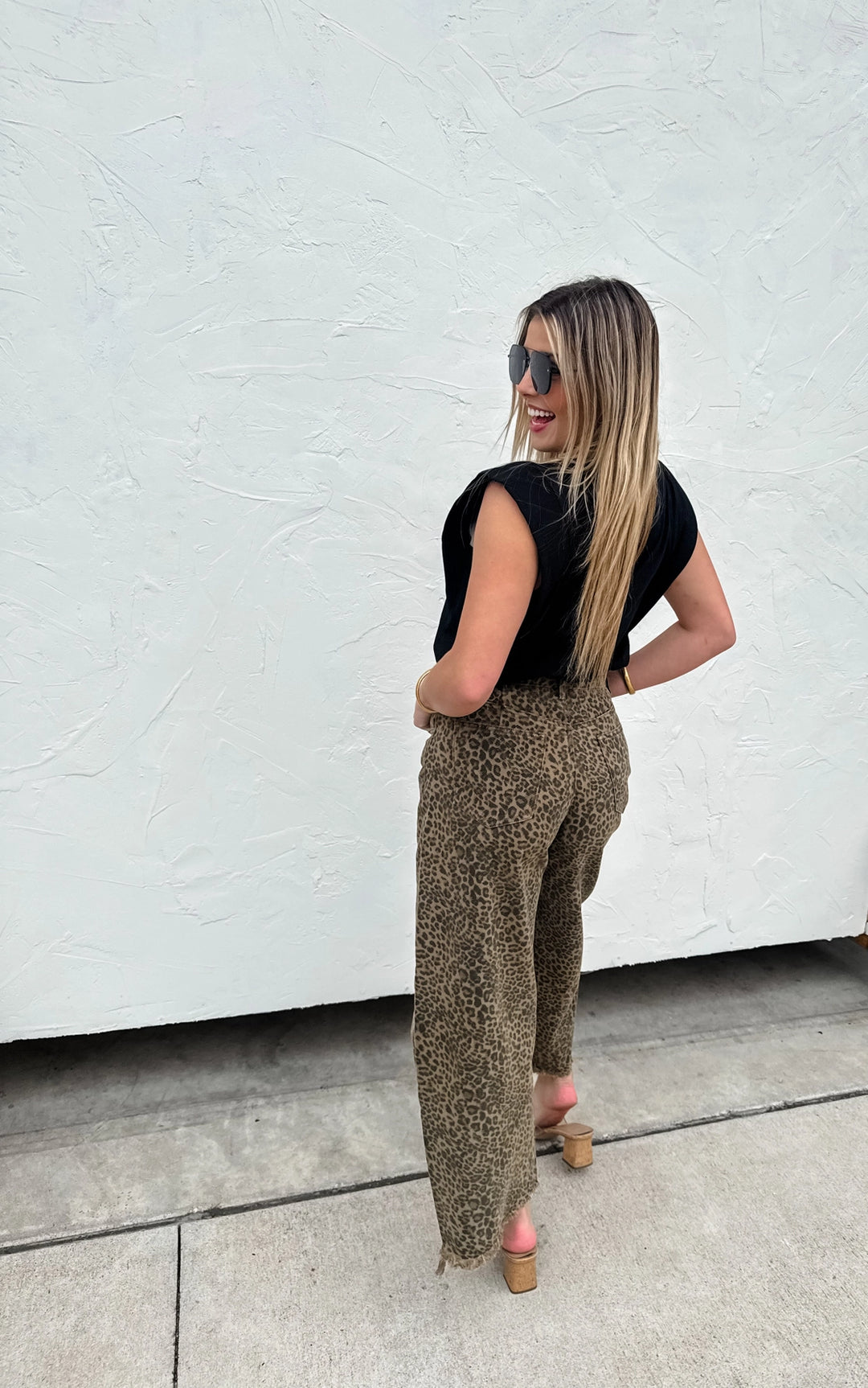 Cheetah Barrel Jeans by Blakeley