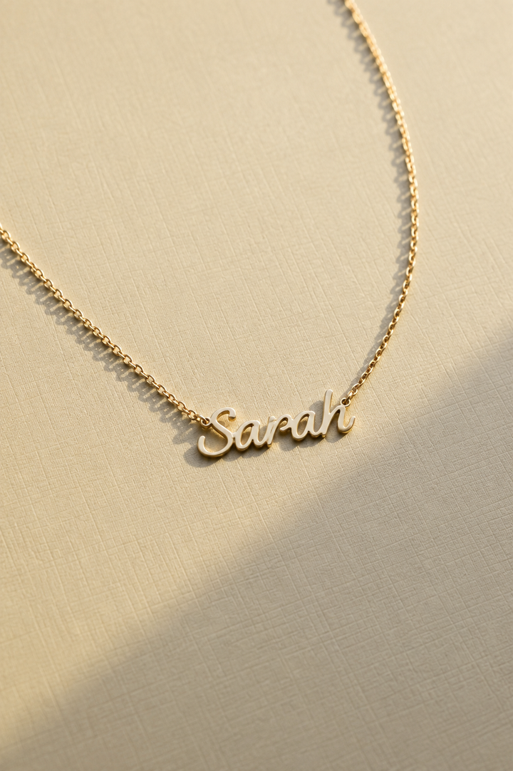 Custom Script Stainless Steel Water Resistant Name Necklace by the Sis Kiss (Ships in 6-10 Weeks)