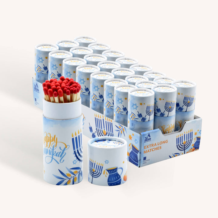 Extra Long Chanukah Matches Tube - 40 Matches